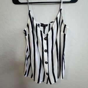Topshop Black and White Buttoned Camisole